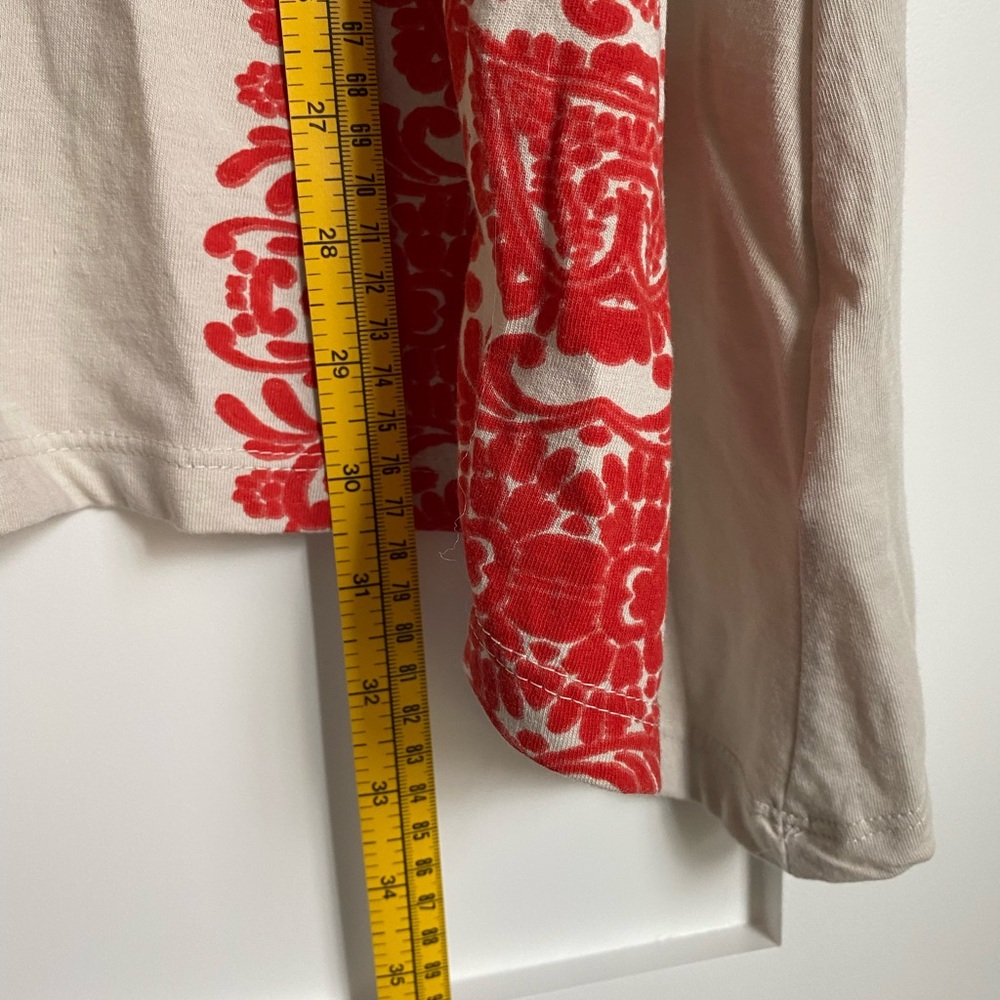 Style&com Asymmetrical Women's Sleeveless  Red/Tan Patterned Tribal Top tunic 1X - Picture 6 of 7
